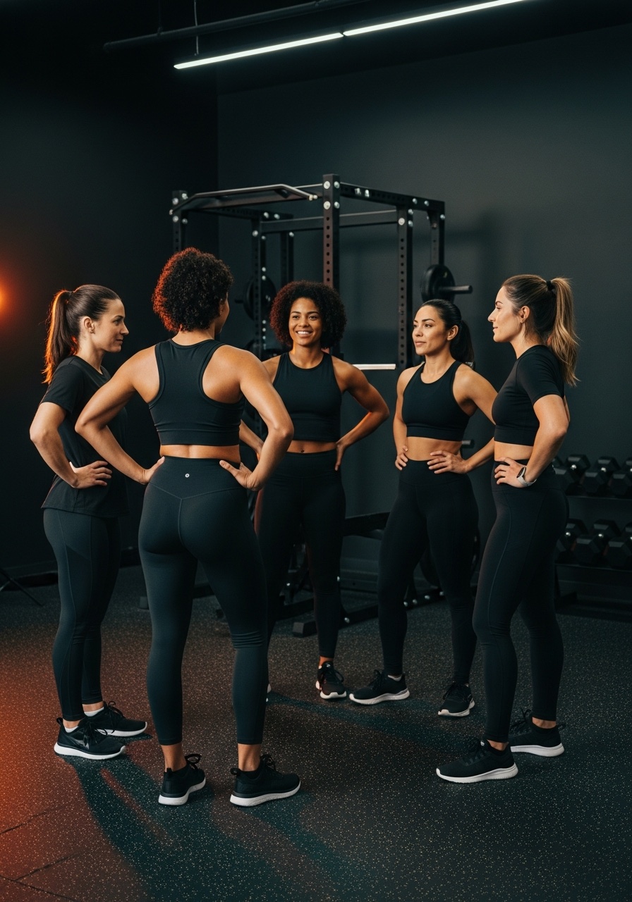Mulheres conversando depois do treino em grupo